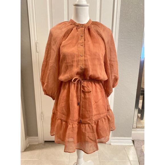 Revolve MINKPINK Women’s Mini Dress Tiered Terracotta Size Small - Picture 2 of 9